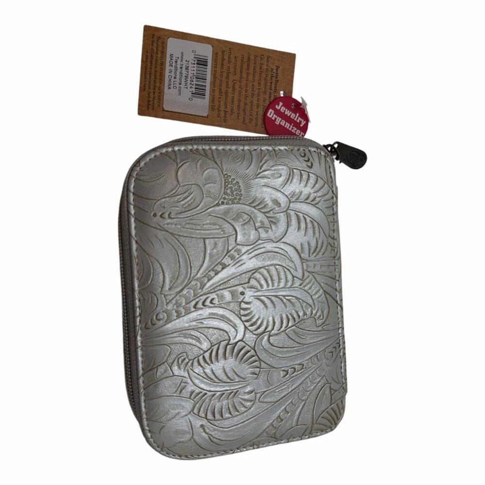 Brand New Justin Frost Tooled Jewelry Organizer Bag 2139779WHT